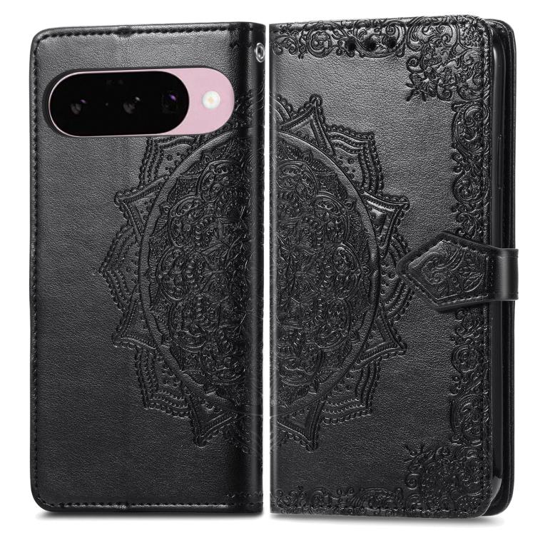 For Google Pixel 9 / 9 Pro Mandala Flower Embossed Leather Phone Case