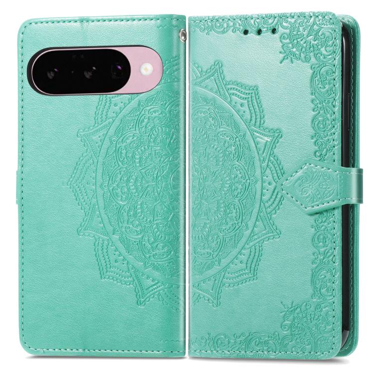 For Google Pixel 9 / 9 Pro Mandala Flower Embossed Leather Phone Case