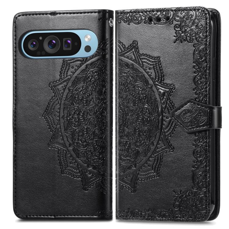 For Google Pixel 9 Pro XL Mandala Flower Embossed Leather Phone Case