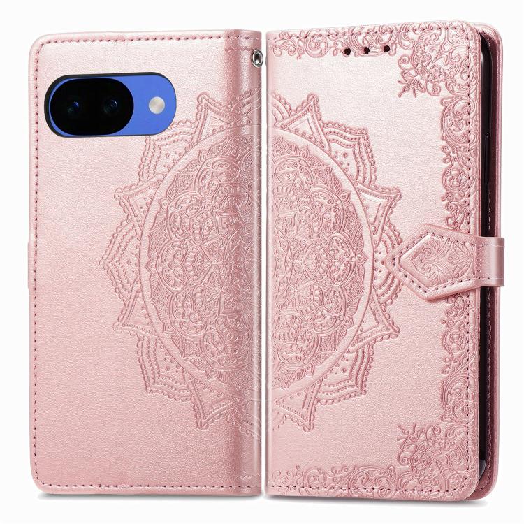 For Google Pixel 10a Mandala Flower Embossed Leather Phone Case