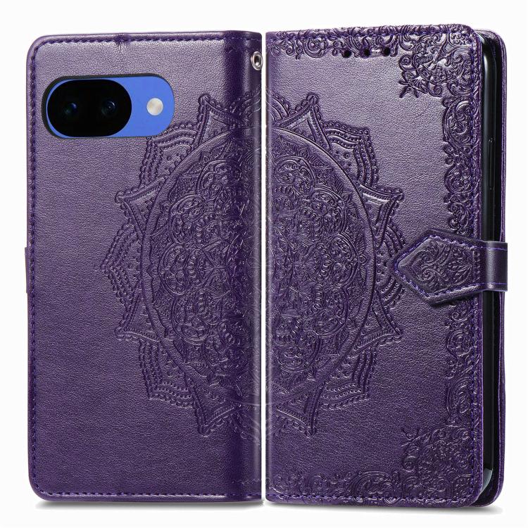 For Google Pixel 10a Mandala Flower Embossed Leather Phone Case