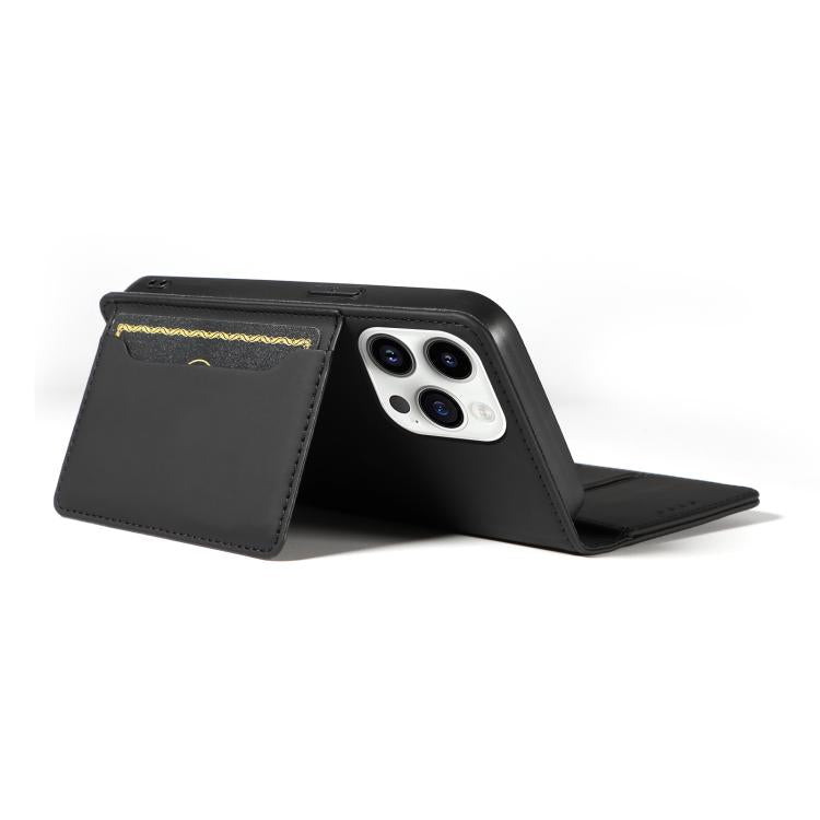 For iPhone 16 Pro Max Magnetism Skin Feel Card Holder Leather Phone Case