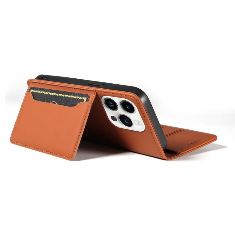 For iPhone 16 Pro Max Magnetism Skin Feel Card Holder Leather Phone Case