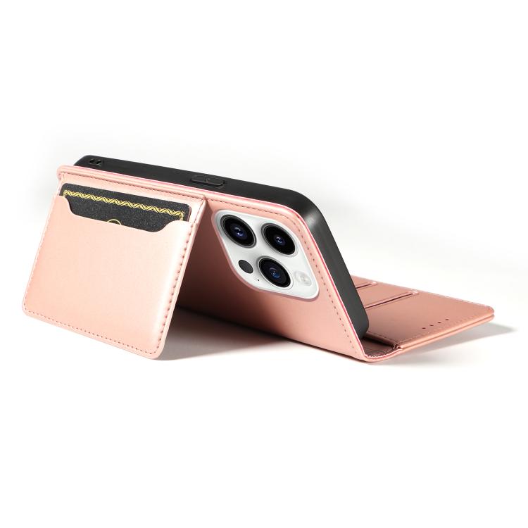 For iPhone 16 Pro Max Magnetism Skin Feel Card Holder Leather Phone Case