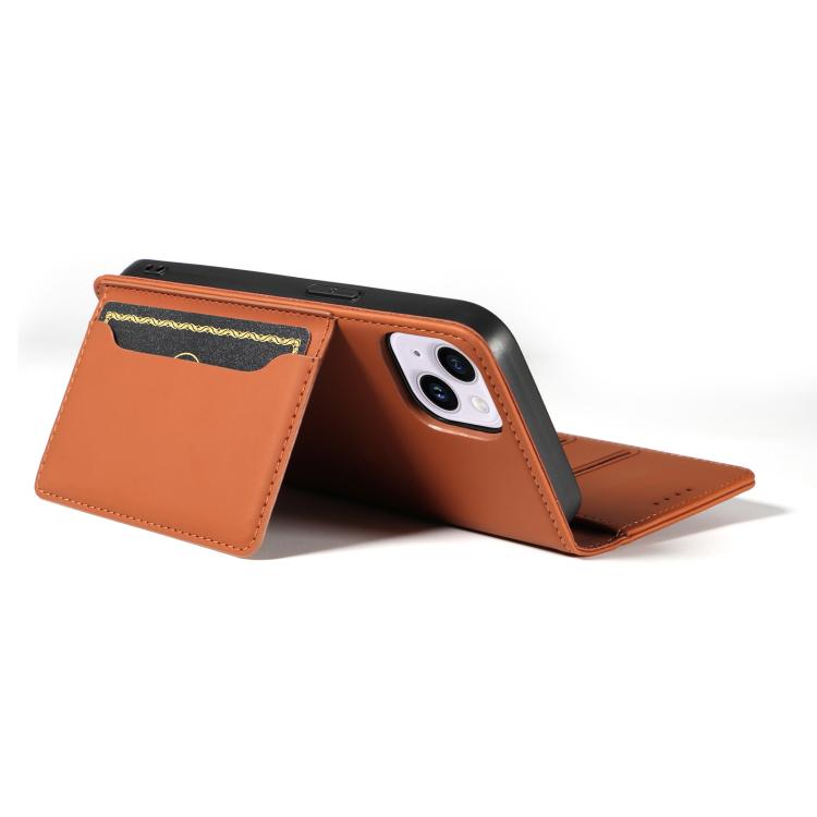 For iPhone 16 Plus Magnetism Skin Feel Card Holder Leather Phone Case