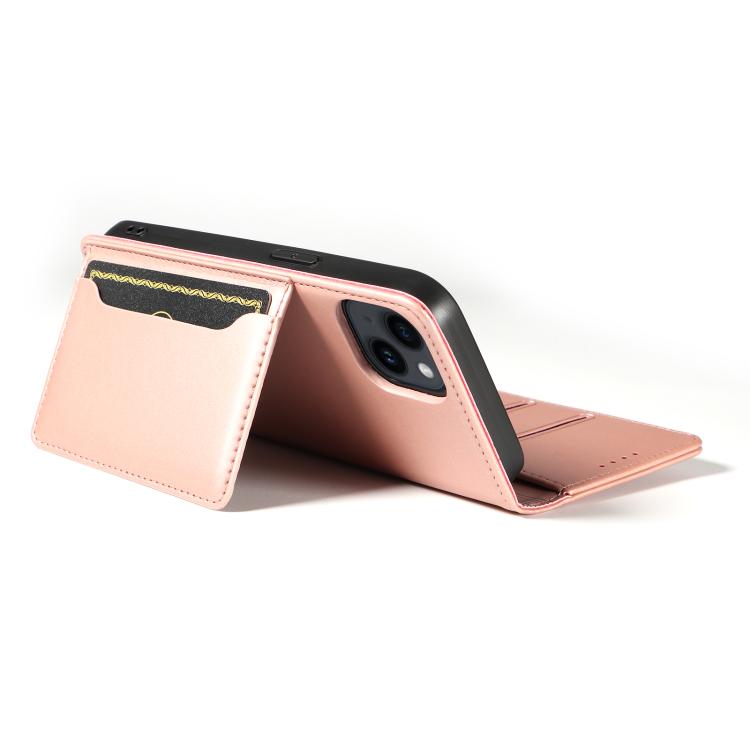 For iPhone 16 Magnetism Skin Feel Card Holder Leather Phone Case