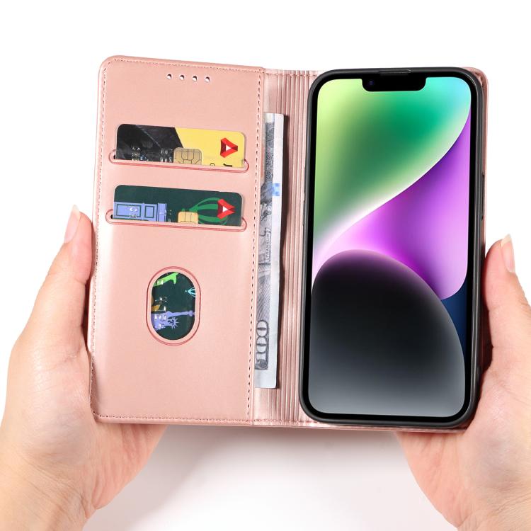 For iPhone 16 Magnetism Skin Feel Card Holder Leather Phone Case