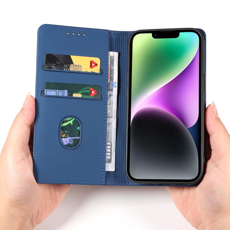 For iPhone 16 Magnetism Skin Feel Card Holder Leather Phone Case