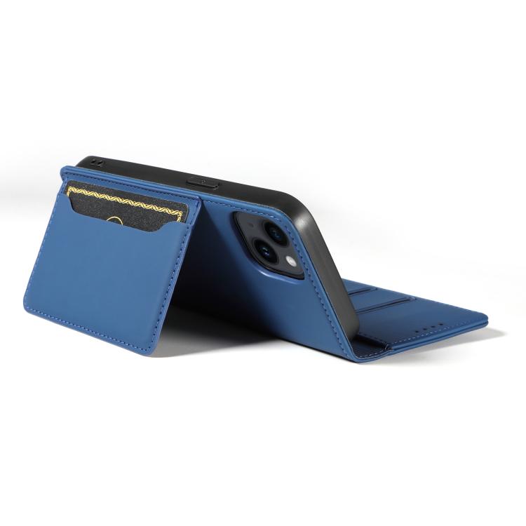 For iPhone 15 Magnetism Skin Feel Card Holder Leather Phone Case