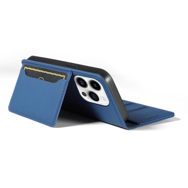 For iPhone 14 Pro Max Magnetism Skin Feel Card Holder Leather Phone Case