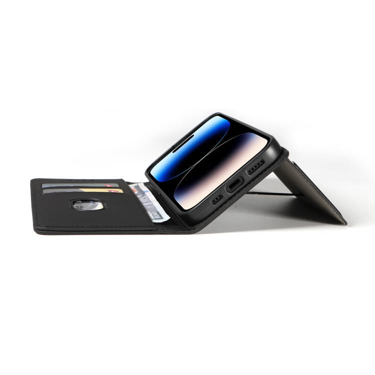For iPhone 13 Pro Magnetism Skin Feel Card Holder Leather Phone Case