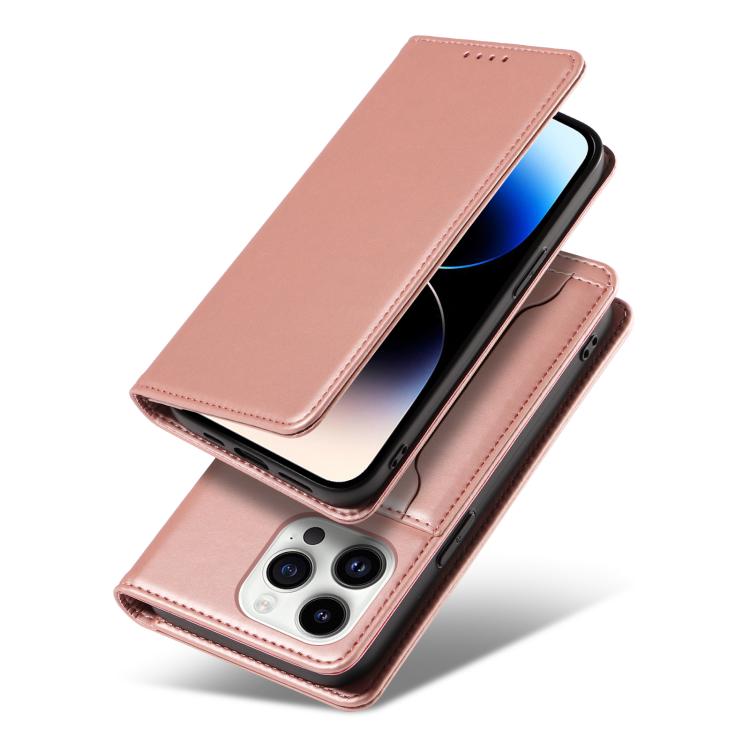 For iPhone 13 Pro Magnetism Skin Feel Card Holder Leather Phone Case