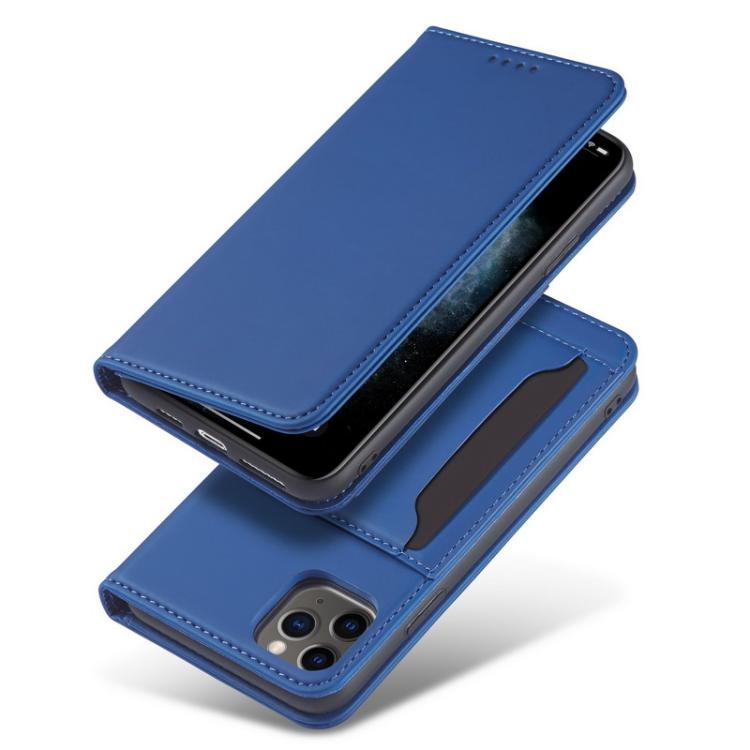 For iPhone 12 / 12 Pro Magnetism Skin Feel Card Holder Leather Phone Case