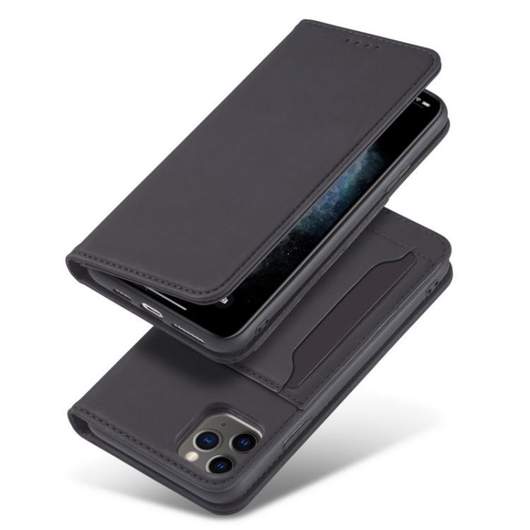 For iPhone 11 Pro Max Magnetism Skin Feel Card Holder Leather Phone Case