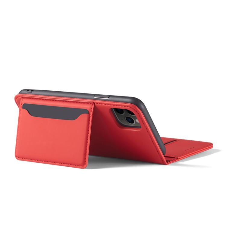 For iPhone 11 Pro Max Magnetism Skin Feel Card Holder Leather Phone Case