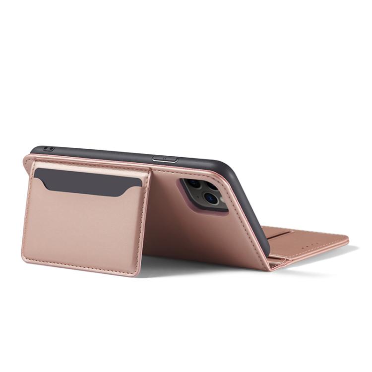 For iPhone 11 Pro Max Magnetism Skin Feel Card Holder Leather Phone Case