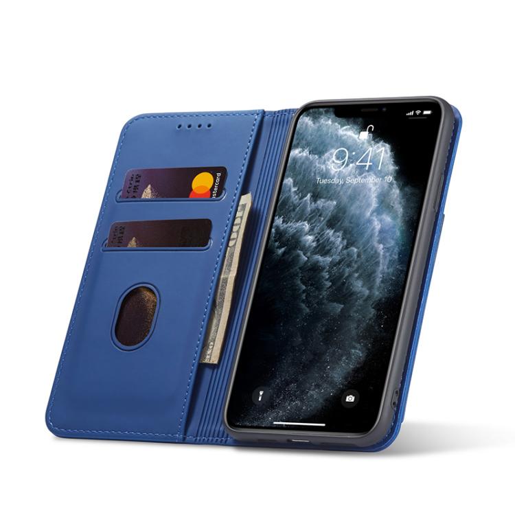 For iPhone 11 Pro Magnetism Skin Feel Card Holder Leather Phone Case