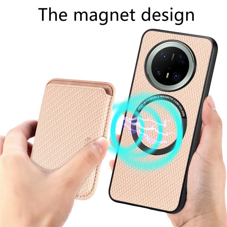 For Huawei Mate 70 Carbon Fiber Leather Card Magsafe Phone Case