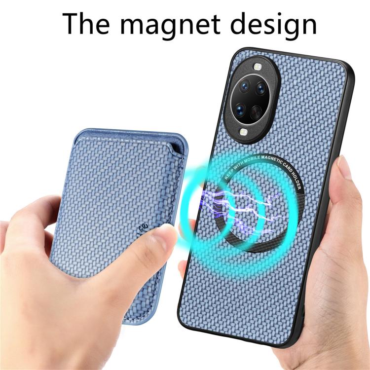 For Huawei nova 14 Carbon Fiber Leather Card Magsafe Phone Case