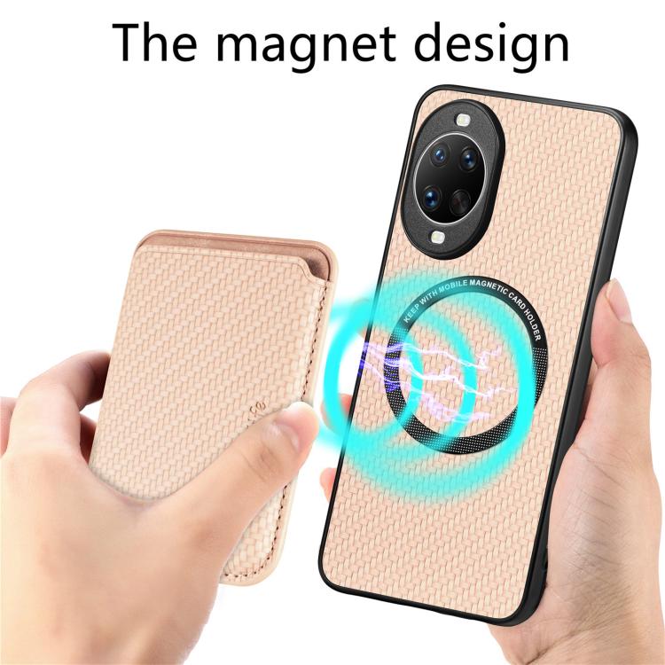 For Huawei nova 14 Carbon Fiber Leather Card Magsafe Phone Case
