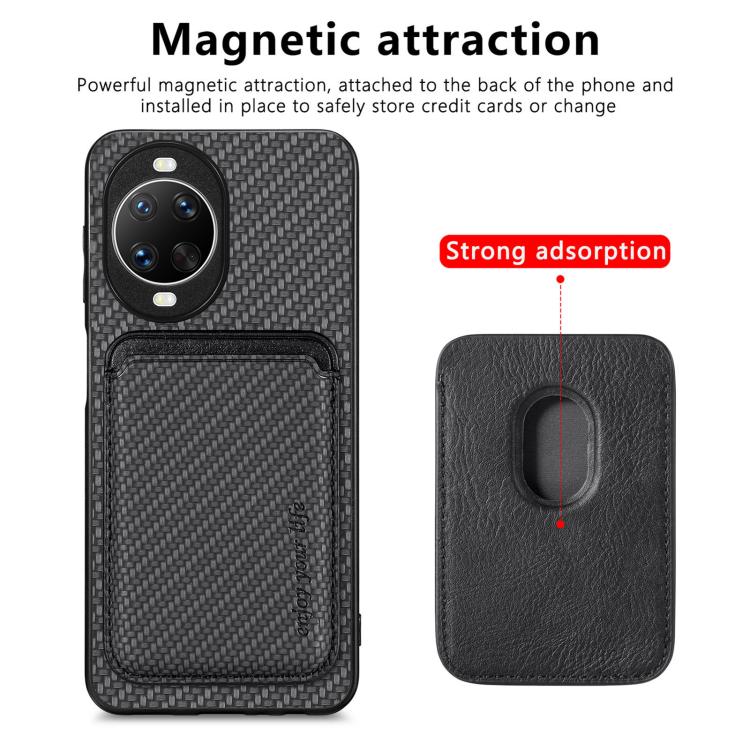 For Huawei nova 14 Pro Carbon Fiber Leather Card Magsafe Phone Case