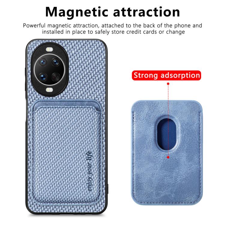 For Huawei nova 14 Pro Carbon Fiber Leather Card Magsafe Phone Case