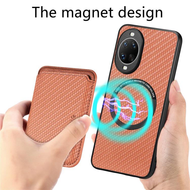 For Huawei nova 14 Pro Carbon Fiber Leather Card Magsafe Phone Case