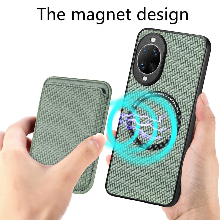 For Huawei nova 14 Pro Carbon Fiber Leather Card Magsafe Phone Case