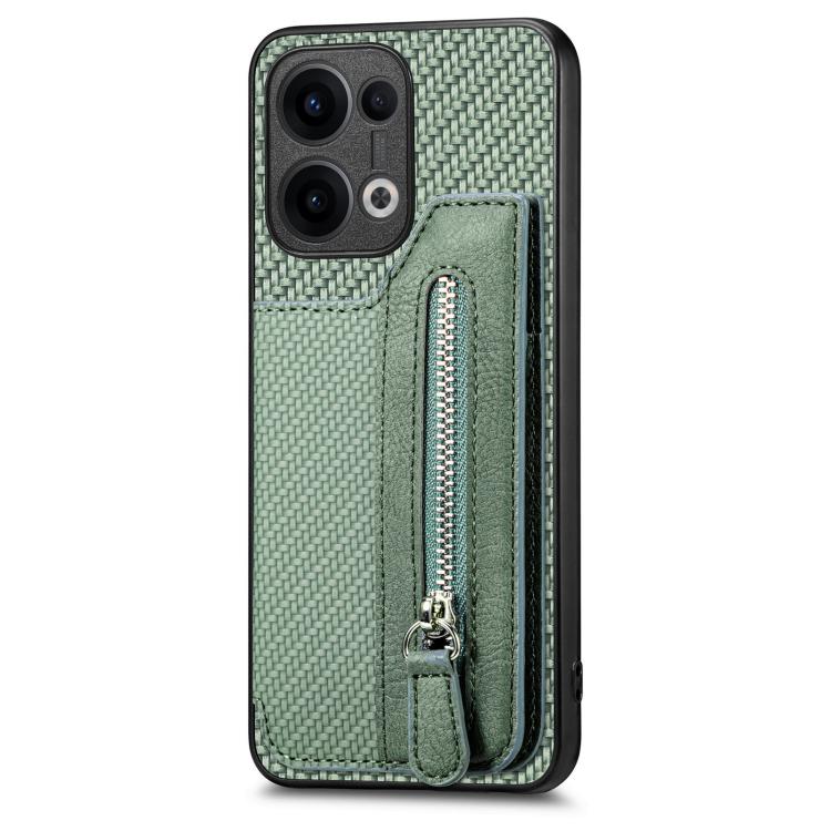 For OPPO Reno13 Pro Carbon Fiber Horizontal Flip Zipper Wallet Phone Case