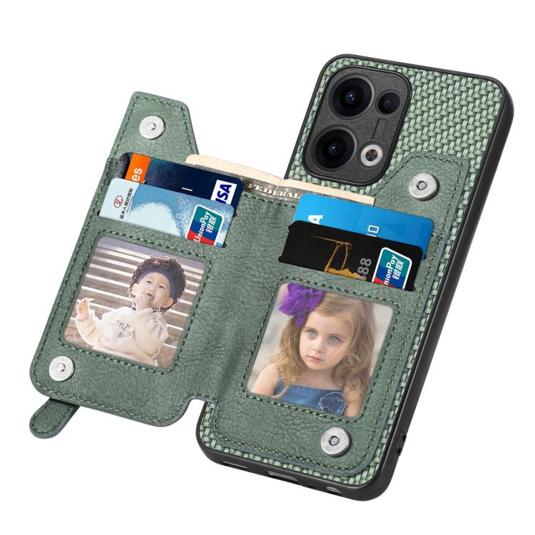 For OPPO Reno13 Pro Carbon Fiber Horizontal Flip Zipper Wallet Phone Case