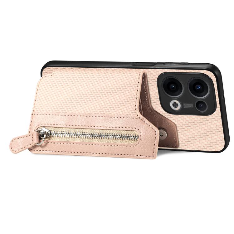 For OPPO Reno13 Pro Carbon Fiber Horizontal Flip Zipper Wallet Phone Case