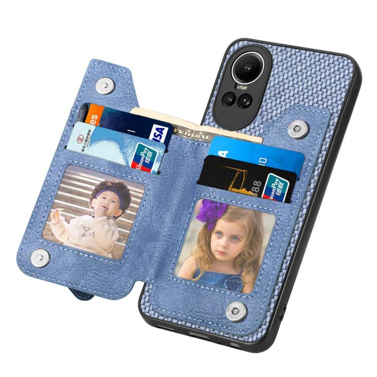 For OPPO Reno 10 Pro Global Carbon Fiber Horizontal Flip Zipper Wallet Phone Case