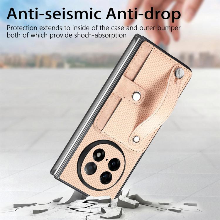 For OPPO Find N5 Wristband Kickstand Card Wallet Back Cover Phone Case