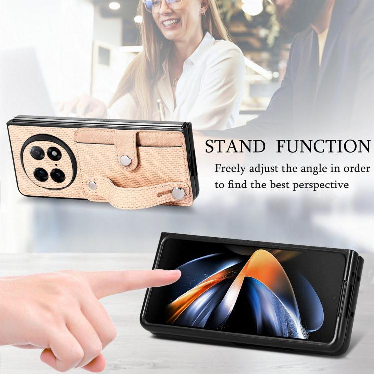 For OPPO Find N5 Wristband Kickstand Card Wallet Back Cover Phone Case