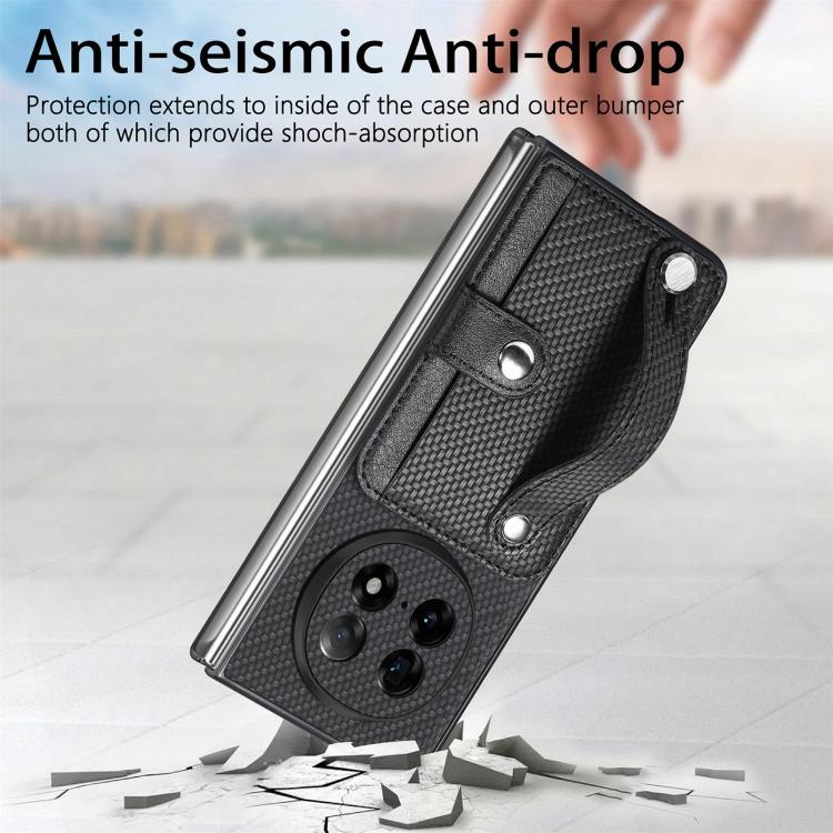 For OPPO Find N5 Wristband Kickstand Card Wallet Back Cover Phone Case