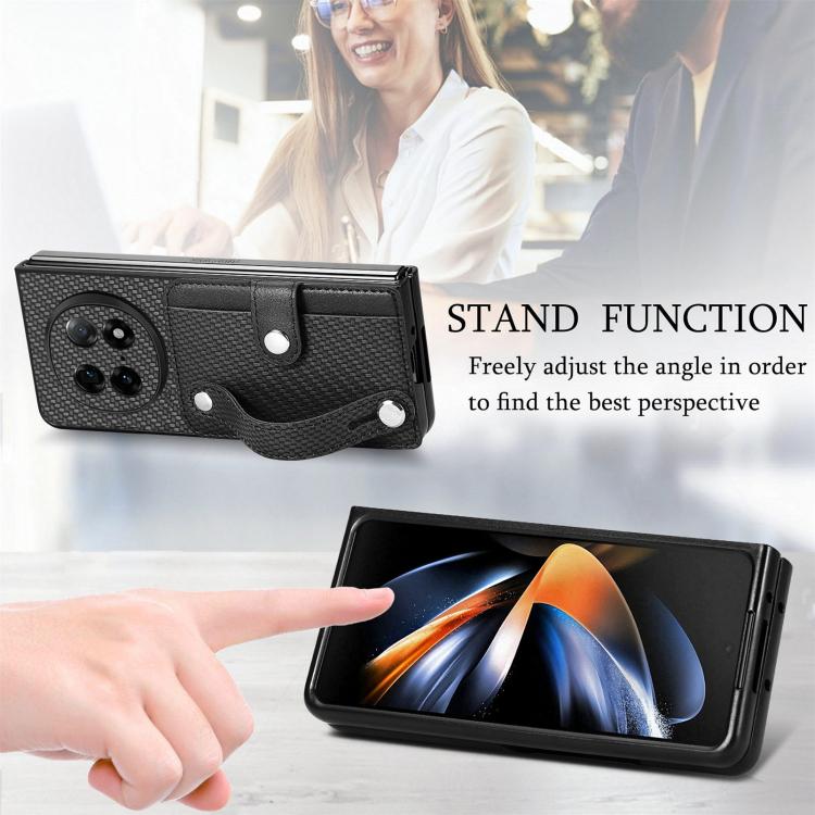 For OPPO Find N5 Wristband Kickstand Card Wallet Back Cover Phone Case