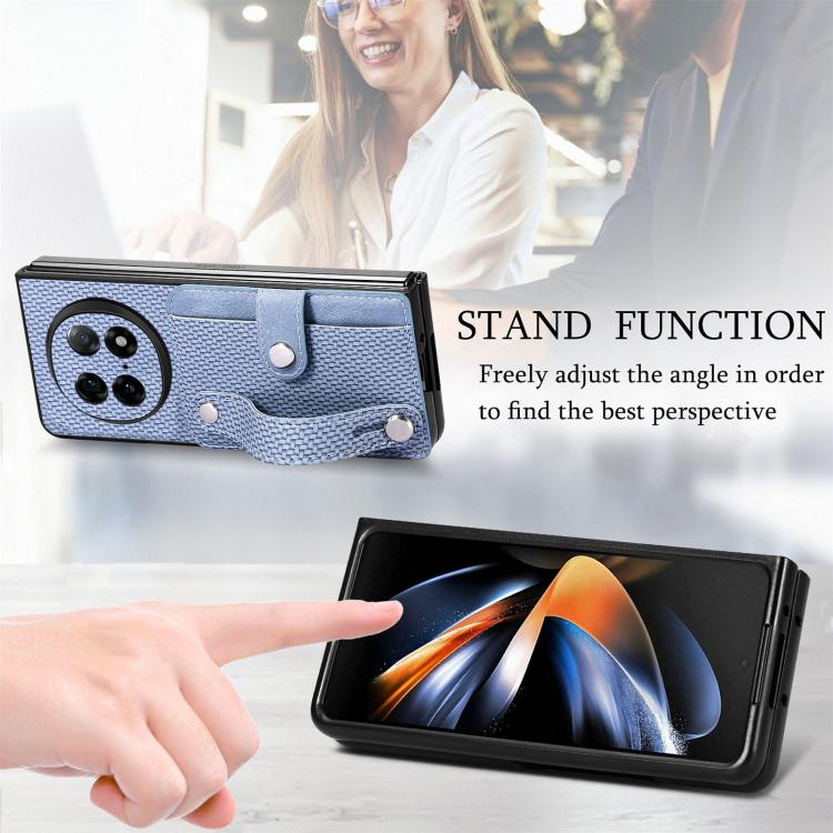For OPPO Find N5 Wristband Kickstand Card Wallet Back Cover Phone Case
