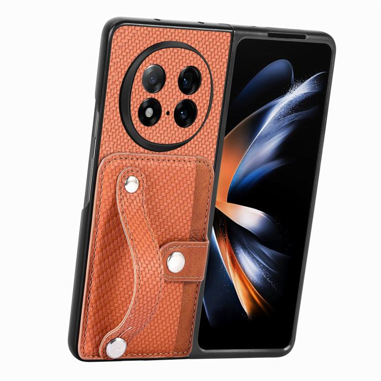 For OPPO Find N5 Wristband Kickstand Card Wallet Back Cover Phone Case