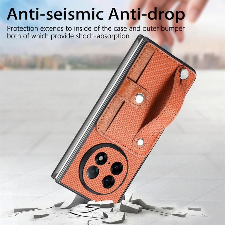 For OPPO Find N5 Wristband Kickstand Card Wallet Back Cover Phone Case