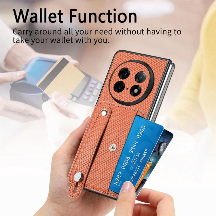For OPPO Find N5 Wristband Kickstand Card Wallet Back Cover Phone Case