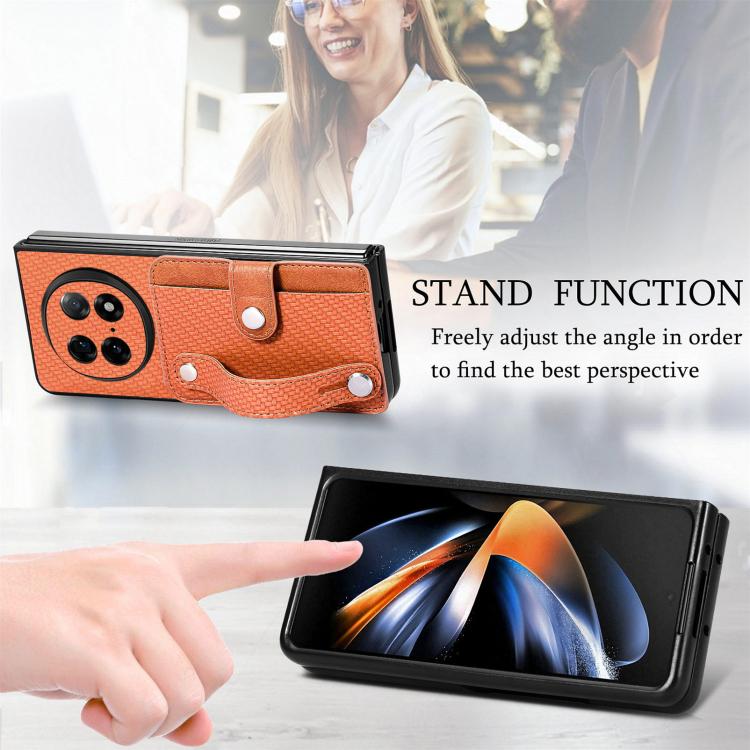 For OPPO Find N5 Wristband Kickstand Card Wallet Back Cover Phone Case