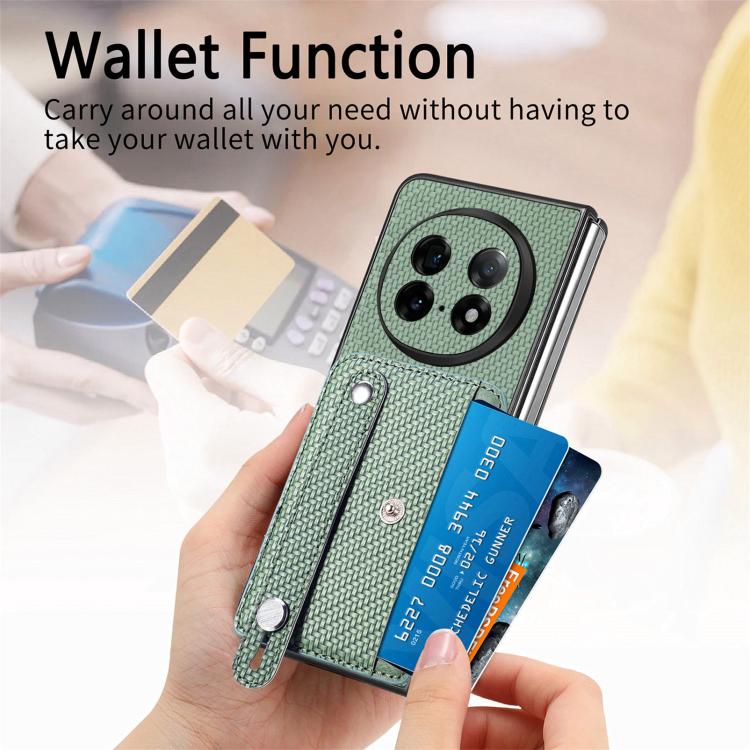 For OPPO Find N5 Wristband Kickstand Card Wallet Back Cover Phone Case