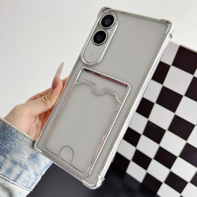For Samsung Galaxy S25 Edge 5G Four-cornered Electroplated Card Bag TPU Phone Case