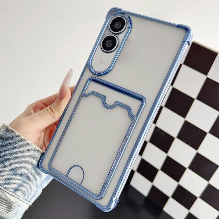 For Samsung Galaxy S25 Edge 5G Four-cornered Electroplated Card Bag TPU Phone Case