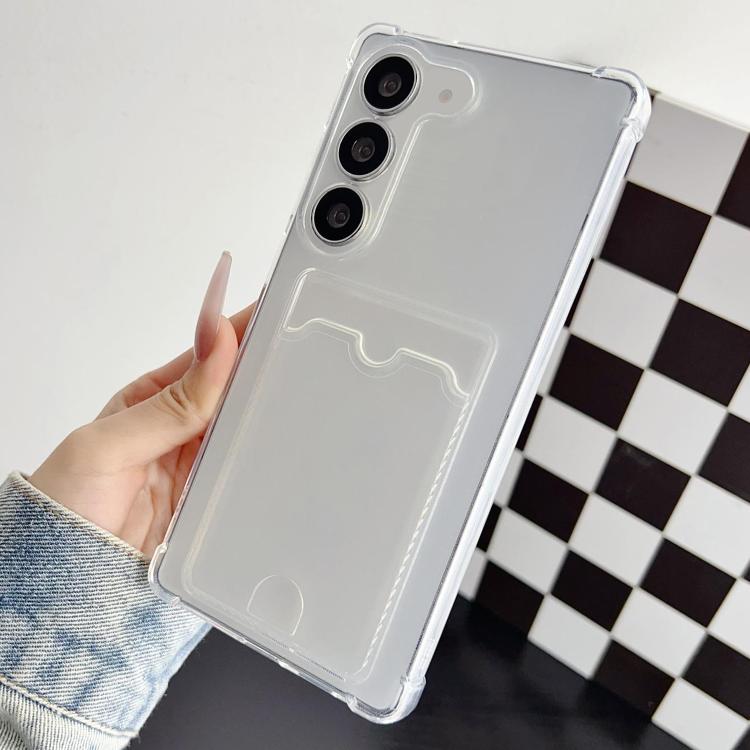 For Samsung Galaxy S23 5G Four-cornered Electroplated Card Bag TPU Phone Case