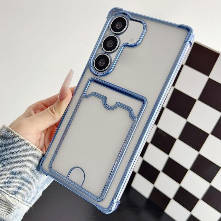 For Samsung Galaxy S23 FE 5G Four-cornered Electroplated Card Bag TPU Phone Case