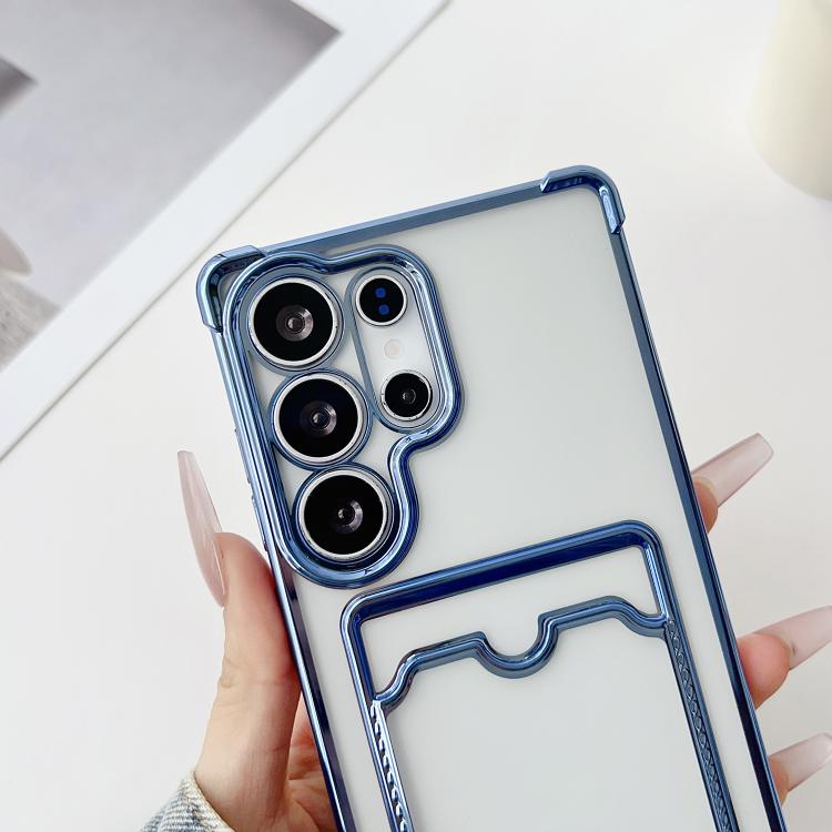 For Samsung Galaxy S23 FE 5G Four-cornered Electroplated Card Bag TPU Phone Case