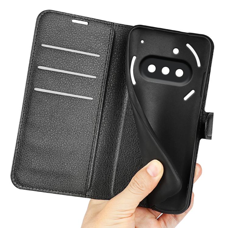For Nothing Phone 3a Litchi Texture Horizontal Flip Leather Phone Case with Holder