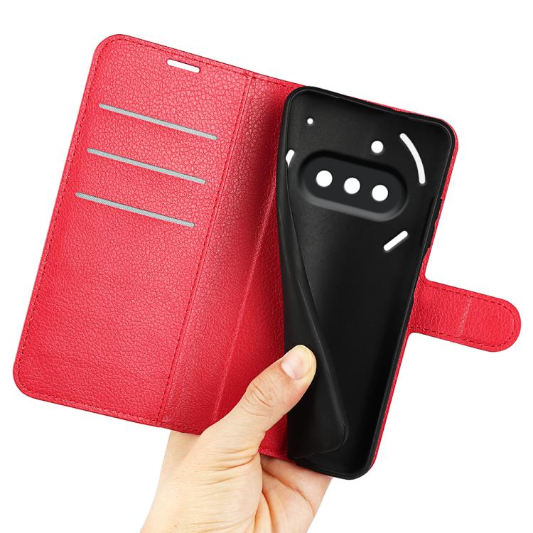 For Nothing Phone 3a Litchi Texture Horizontal Flip Leather Phone Case with Holder