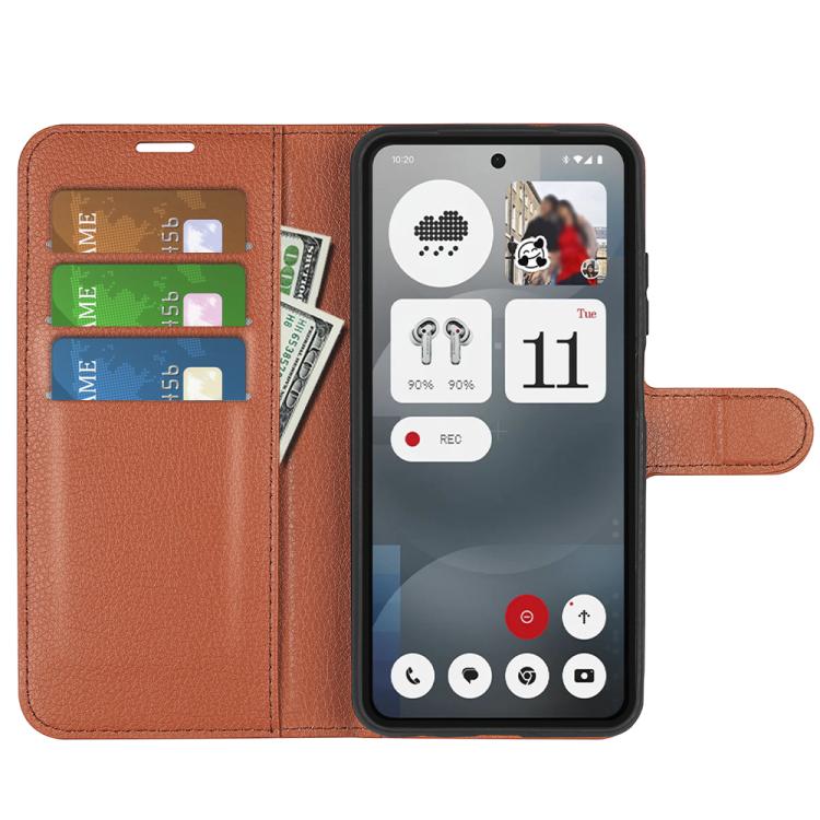 For Nothing Phone 3a Litchi Texture Horizontal Flip Leather Phone Case with Holder